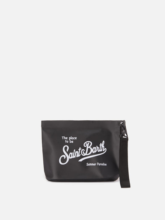 Aline Aqua Pochette impermeabile in PVC nera