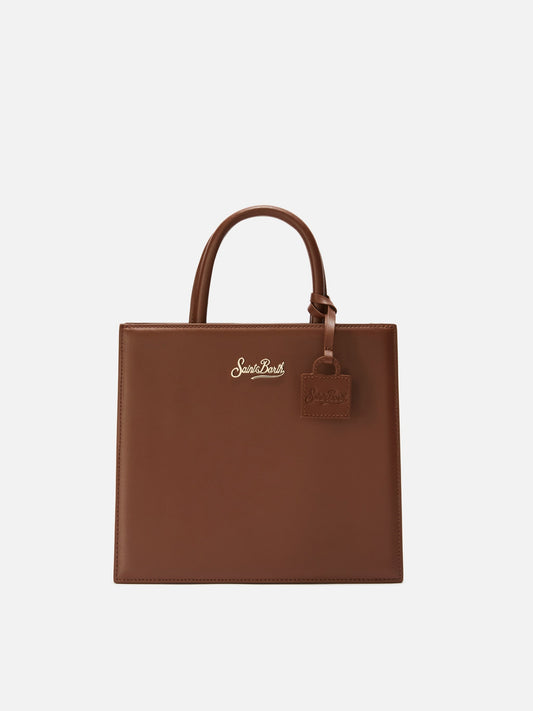 Borsa a mano Shop Bag Midi in pelle marrone